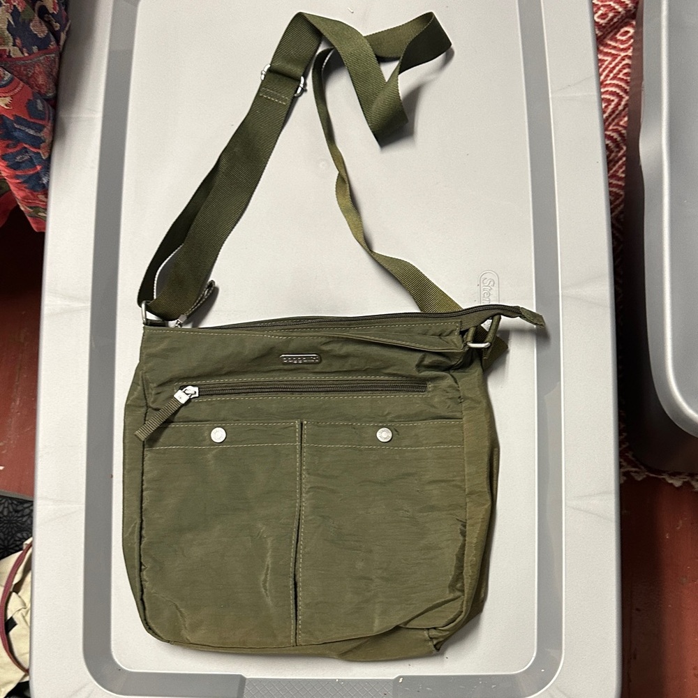 Olive Green Baggalini Crossbody Shoulder Bag for Men